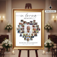 Heart Shaped Photo Collage In Loving Memory