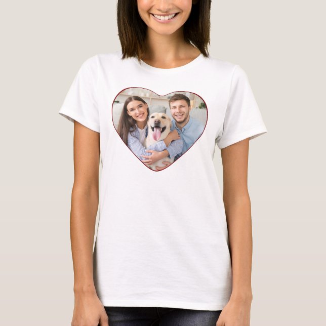 Heart Shaped Photo Custom Color T-Shirt (Front)