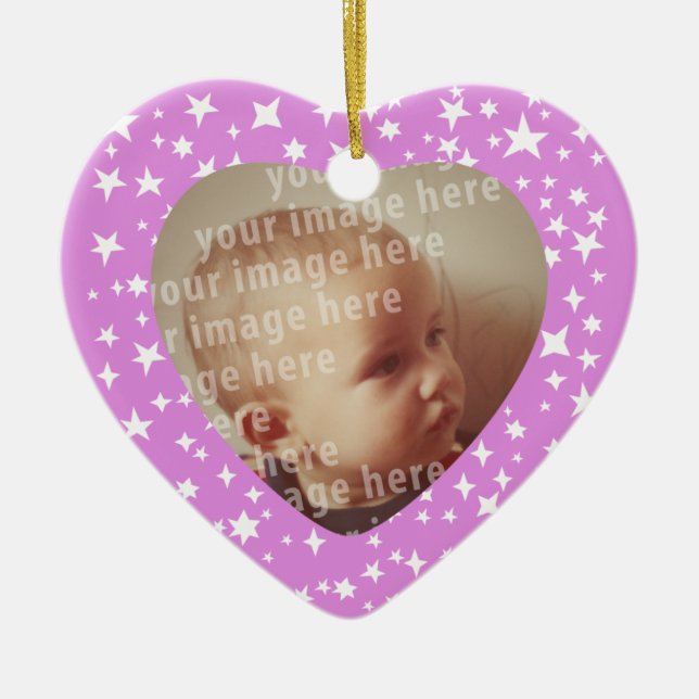 Heart Shaped Photo Frame Ceramic Tree Decoration (Front)