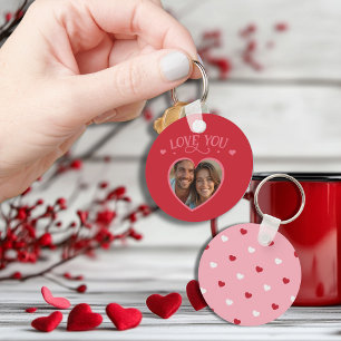 Heart-Shaped Photo LOVE YOU Valentine's  Key Ring