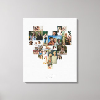 Heart Shaped Photo Mosaic Canvas Print