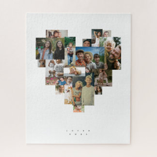 Heart Shaped Photo Mosaic Jigsaw Puzzle