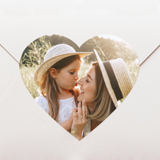 Heart Shaped Photo Personalised Love Heart Sticker (Creator Uploaded)