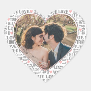 Heart Shaped Photo True Love Valentines or Wedding Sticker