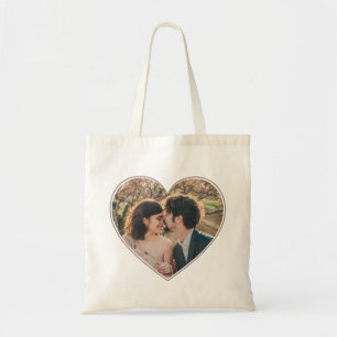 Heart Shaped Photo Valentines or Wedding Custom Tote Bag