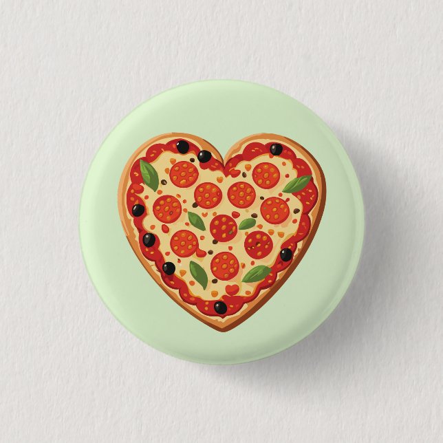 Heart-shaped Pizza 3 Cm Round Badge (Front)
