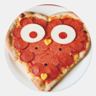 Heart Shaped Pizza Sticker - Cute & Funny Foodie 