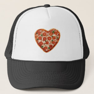 heart shaped pizza trucker hat