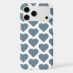 Heart Shaped Plaid Blue Gray iPhone Slim Case