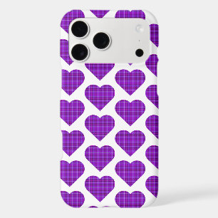 Heart Shaped Plaid Purple Pink iPhone Slim Case
