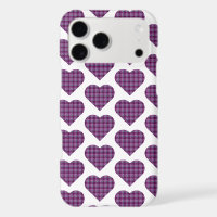 Heart Shaped Plaid Purple Pink iPhone Slim Case