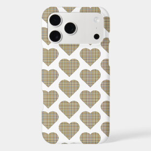 Heart Shaped Plaid Tan Blue White iPhone Slim Case