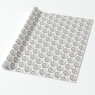 Heart-Shaped Plant:Four Seasons of Love and Growth Wrapping Paper