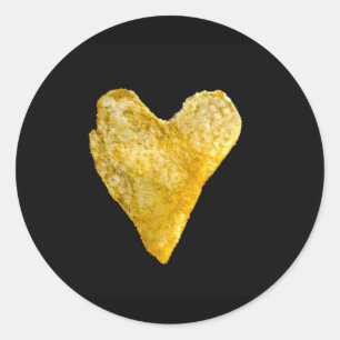 Heart Shaped Potato Chip Classic Round Sticker
