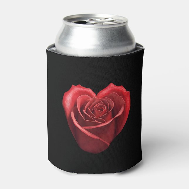 Heart Shaped Red Rose-Valentine's Day  Can Cooler (Can Front)
