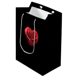 Heart Shaped Red Rose-Valentine's Day Medium Gift Bag
