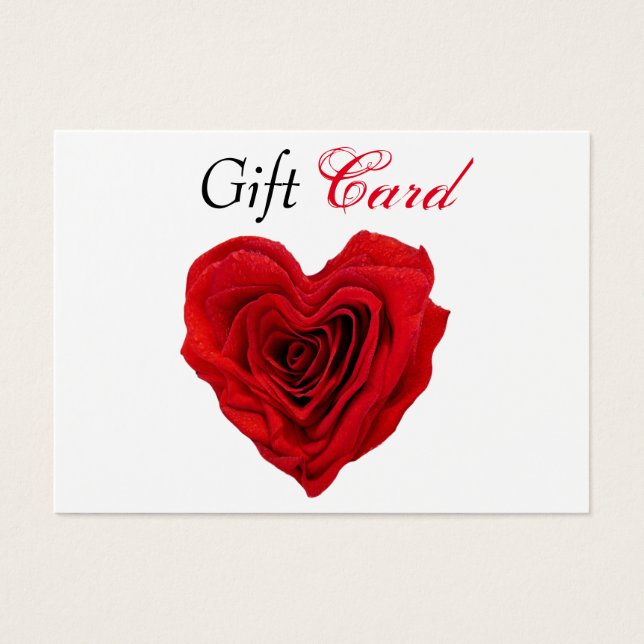 Heart-Shaped Red Rose Valentine's Gift Certificate (Front)