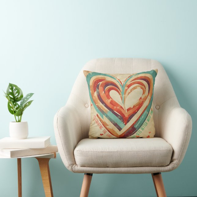 Heart-Shaped Retro Cushion (Chair)