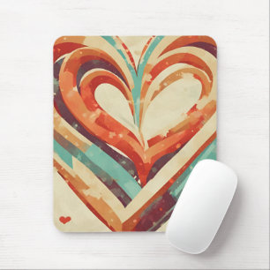 Heart-Shaped Retro Mouse Pad