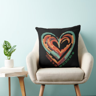 Heart-Shaped Retro T-Shirt Cushion