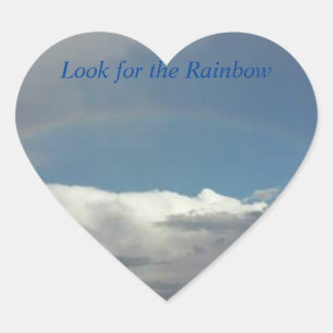Heart shaped rianbow sticker