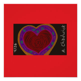 Heart-Shaped Rose with Purple River Poster
