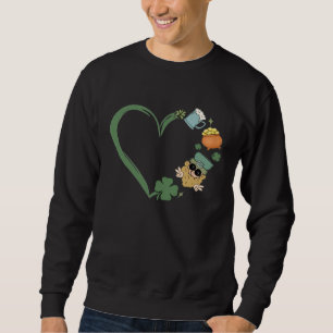 Heart Shaped Saint Patrick Day Retro Present For W Sweatshirt