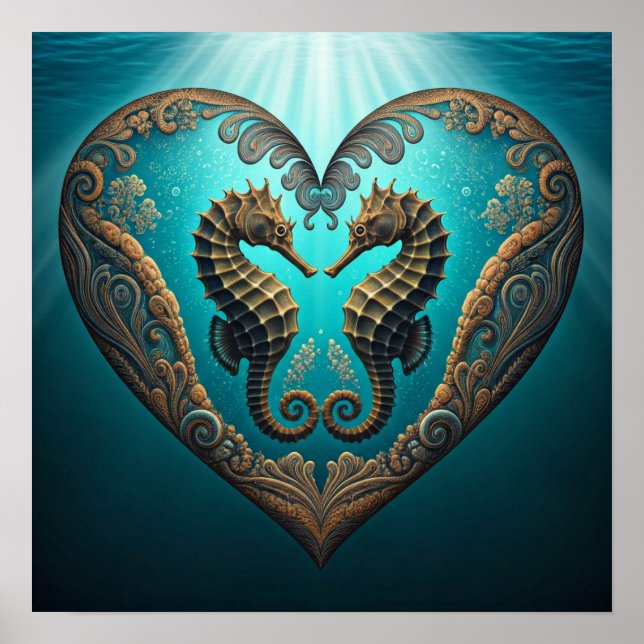 Heart Shaped Sheahorses Poster (Front)