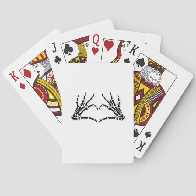 Heart-Shaped Skeleton Hands - Unique Art For Skele Playing Cards (Back)