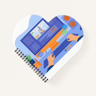 Heart Shaped Spiral Bound Notebook