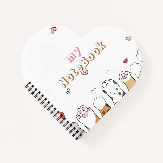 Heart Shaped Spiral Bound Notebook (Front)