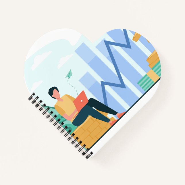 Heart Shaped Spiral Bound Notebook (Front)