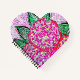 Heart Shaped Spiral Bound Notebook Hydrangea