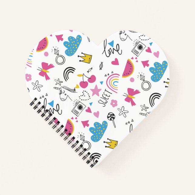 Heart shaped Spiral Notebook (Front)