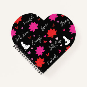 Heart Shaped Spiral Notebook Healing Journey