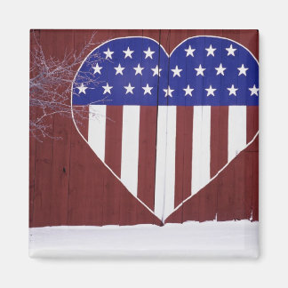 Heart-Shaped Stars and Stripes Magnet