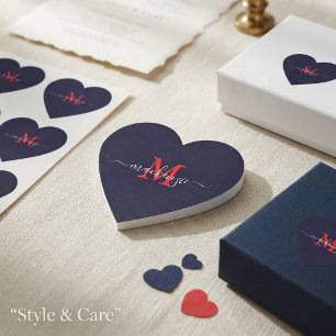 Heart-Shaped Sticker Customised with Name and Mono