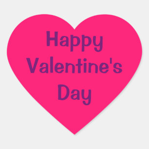 Heart Shaped Sticker - Happy Valentine's Day.