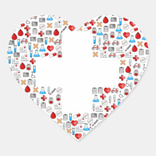 Heart Shaped Stickers First Responders