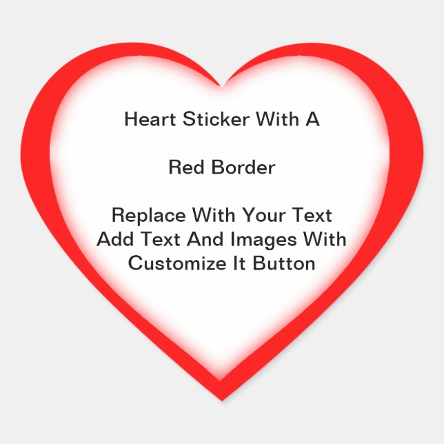 Heart Shaped Stickers With A Red Border In Sheets (Front)