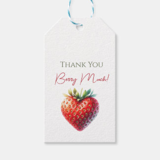 Heart Shaped Strawberry Thank You Gift Tags