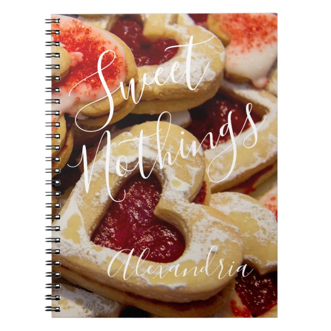 Heart Shaped Sugar Cookie Sweet Nothings Photo Red Notebook (Front)
