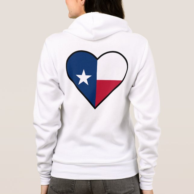 HEART-SHAPED TEXAS FLAG  HOODIE (Back)
