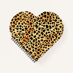 Heart-Shaped Tiger Print Notebook