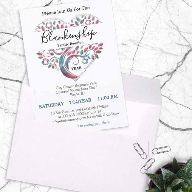 Heart Shaped Tree Family Reunion Template (Creator Uploaded)