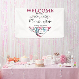 Heart Shaped Tree Family Reunion Template Banner