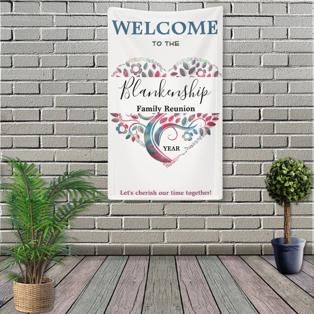 Heart Shaped Tree Family Reunion Template Banner (Creator Uploaded)