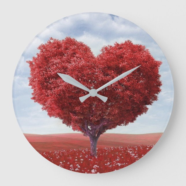 Heart shaped tree large clock (Front)