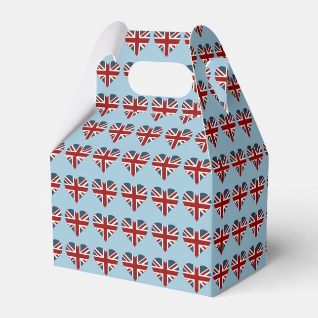 Heart Shaped Union Jack Flag Favour Box (Front Side)