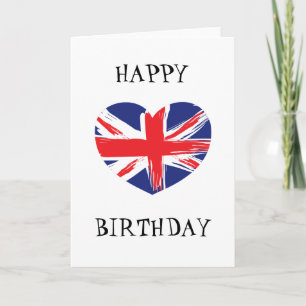 Heart Shaped Union Jack Flag Greeting Card